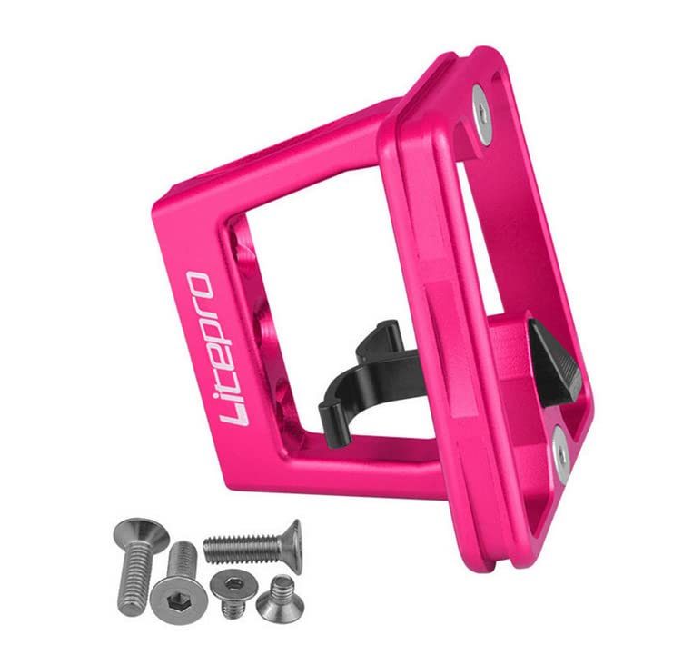 Bloque delantero Brompton de aluminio mecanizado CNC y diseño ultraligero en color rojo rosa