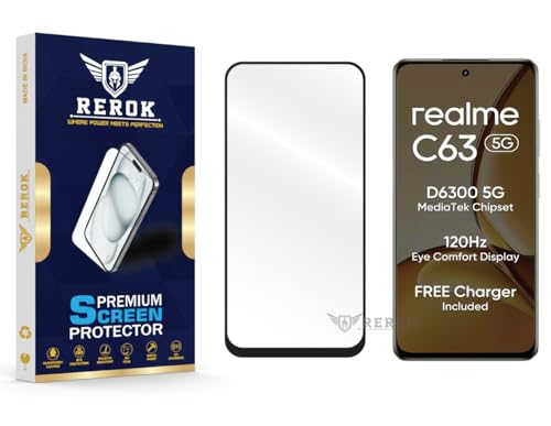 Image of Gorilla Tempered Glass Screen Protector Compatible with Realme C63 5G [Pack of 1] | Edge-to-Edge, Bubble-Free, Case Friendly, Easy Installation Kit