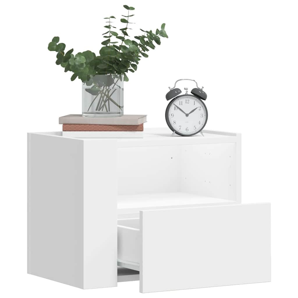 Wand Nachttisch mit Schublade aus Holzwerkstoff – Stilvolles Design für Schlafzimmer und Wohnzimmer, Robuste Montage an der Wand mit Stauraum und Stabilität