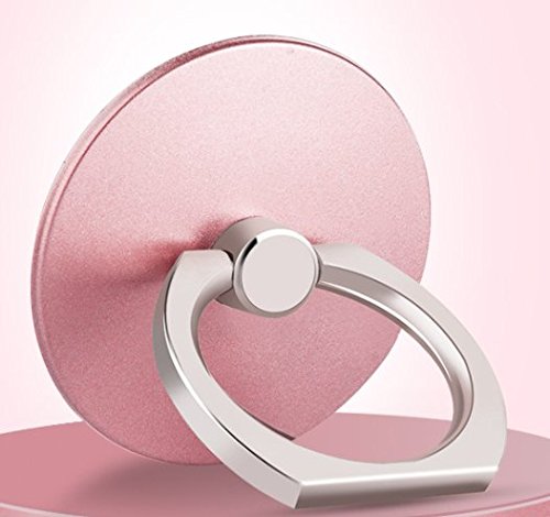 Lyuboov agarre con los dedos soporte para teléfono soporte móvil es un anillo de metal giratorio (R-Pink)