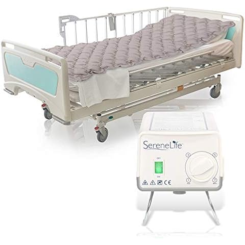 Pressure Mattress Air Bubble Pad - Includes Electric Pump System Quiet, Inflatable Bed Air for Pressure, Ulcer and Pressure Sore Treatment - Standard Hospital Bed Size (SLAIRMATR45) Cover
