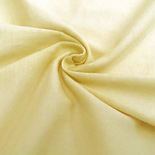Image of TL Care Supreme 100% Natural Cotton Fitted Crib Sheet 52 inch x 28 inch, Enhanced Thickness for Soft, Breathable & Hypoallergenic Jersey Comfort, Maize, Neutral for Boys & Girls