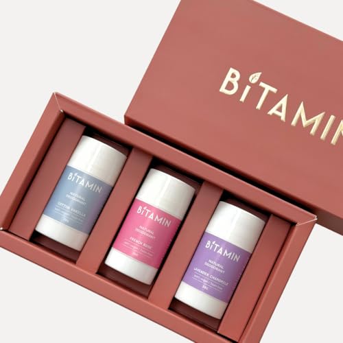 Image of Bitamin Natural Underarm deodorant stick | Alcohol, Parabens Free | LongLasting Odour Control for Men | Skin Friendly | Lavender Chamomile, French Rose & Cotton Vanilla - 30g Each (Gift Pack of 3)
