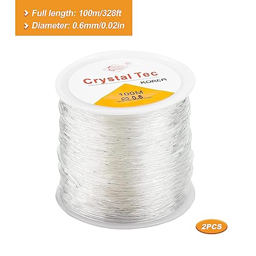 Crystal Elastic Beading Thread, 2PCS 0.6mm Elastic Bracelet String Cord - Image 2