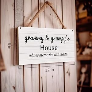 huester Grandparents Wood Plaque Sign, Grammy Gift, Grammy Grampy Grandparents Grandma Grandpa Gifts from Grandchildren Grandkids, Grammy and Grampy’s House Home Wall Hanging Decor, 12x6 inches huester Grandparents Wood Plaque Sign Grammy Gift Grammy Grampy Grandparents Grandma Grandpa Gifts from Grandchildren Grandkids Grammy and Grampys House Home Wall Hanging Decor 12×6 inches