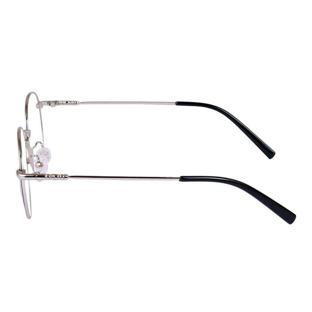 Roshfort Men Women Round Lightweight Spectacle Frame Eyeglasses UV Protection Anti Eye strain Computer Glasses (Silver Black, B-3) - Image 5 thumbnail