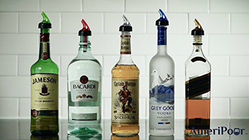 Ameripour - Measured Pourer - Liquor Bottle Pourers - Collared -(10Pk) Made 100% In The Usa. Bar Spouts That Don't Leak - No Cracks, Just A Perfect Cocktail Pour Everytime. Great For Wine Too! (1Oz) #TOP3
