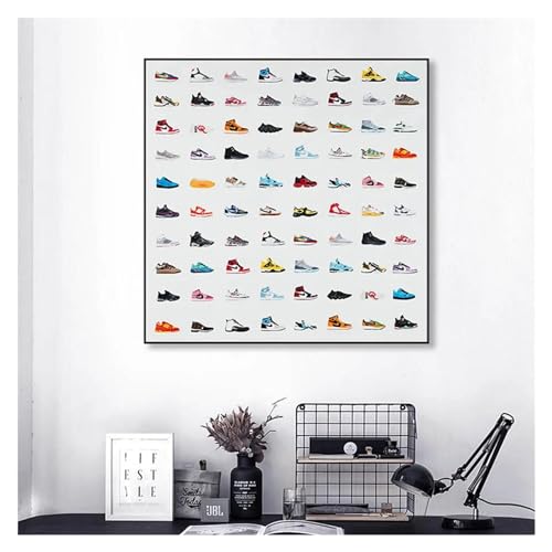 Tableau de baskets moderne 40x40cm pour décoration murale de salon - 5