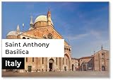 Forte magnete sul retro Vista panoramica della Basilica di Sant\'Antonio nel tardo pomeriggio, Padova, Veneto, Italia, magnete da frigorifero