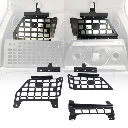 HIGH FLYING for Toyota FJ Cruiser (XJ10) 2007-2022 Modular Storage Molle Panel System Trunk Shelf Interior Luggage Carrier Cargo Rack Trunk Organizer Aluminum (Side Panels)