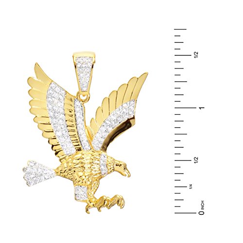 metaltree98 Men's Gold Plated Mini America Eagle Pendant 20" Miami Cuban Chain Set BCH 13585 TT2