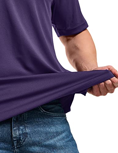 Cqr Men's Polo Shirt, Long And Short Sleeve Tactical Shirts, Dry Fit Lightweight Golf Shirts, Outdoor Upf 50+ Pique Shirt, Frost Essential Purple, Small #TOP7