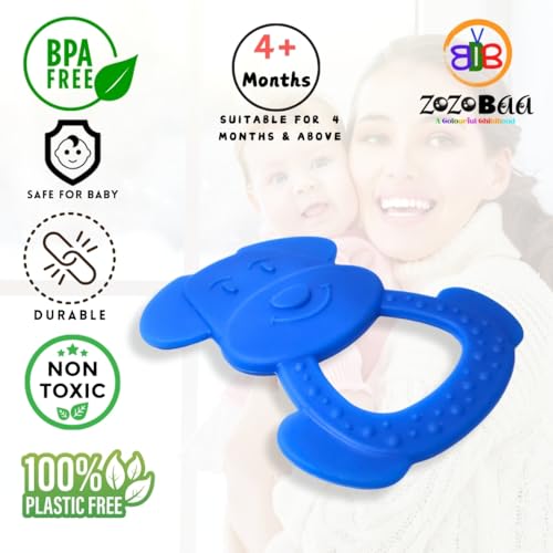 Image of Cute Shape Soft Silicone Teether for Baby Gums, Teething Toys for Babies, BPA Free, Pain-Relief, Non-Toxic, 100% Food Grade, Soothing, Easy to Grasp Chewable - Rhino+Pineapple+Dog (Pack of 3)