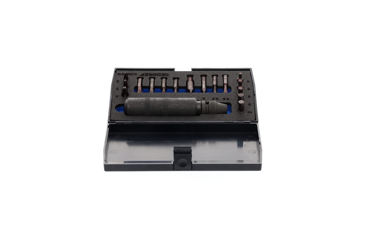 GEDORE Giravite a Percussione, Set di 18 Pezzi, 1/2 pollici, Orario e Antiorario, Giravite a Percussione Manuale Set con Inserti, Azionabile con Martello, K 1900-018