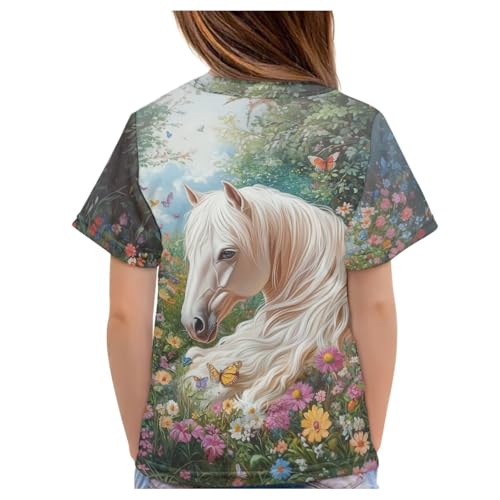 POLERO Kids T Shirts, Crew Neck Tshirts, Short Sleeves Tee Shirt, Unisex Pullover Tops Shirt for 3-16 Years Girls Boys4