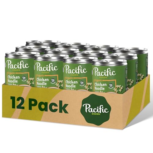 Pacific Foods Organic Chicken Noodle Soup, 16.1 oz Can (Pack of 12)