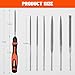 ValueMax 7PCS Interchangeable Needle File Set, Small File Set Includes Flat, Flat Warding, Round, Half-Round, Square, Triangular File and A Handle, Suitable for Shaping Metal, Wood, Jewelry, Plastic