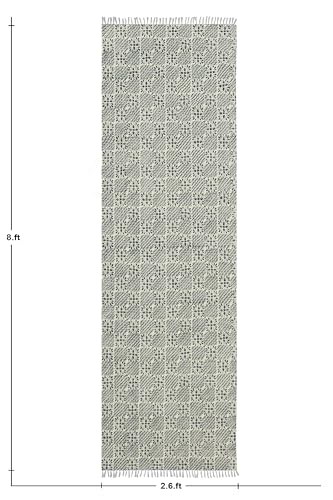 Chemin de table Kilim bleu et beige en coton véritable - 4