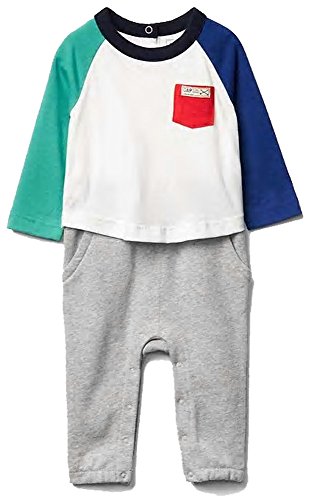 Baby Gap Boys Colorblock Pocket Double Layer Romper 0-3 Months