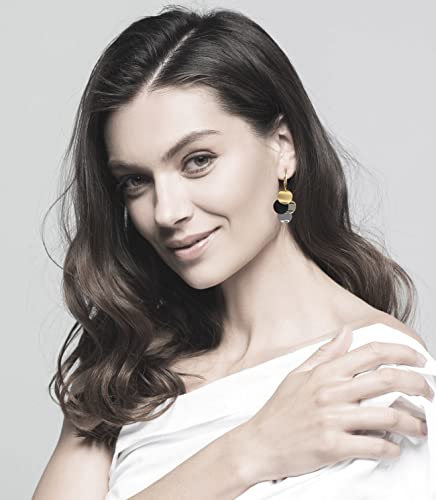 Black White Earrings for Women Teen Gifts Gold Plated Dangle Drop Fashion Geometric Statement Jewelry2