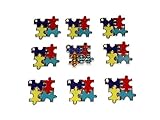 Old School Geekery 9 Pack of Autism Awareness Puzzle Charm Pendants TM Brand Jewelry Making Supplies
