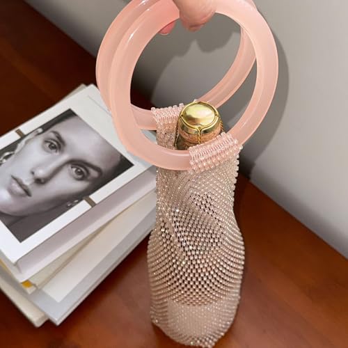 Bolsa de Rhinestone con mango elegante para champán 3