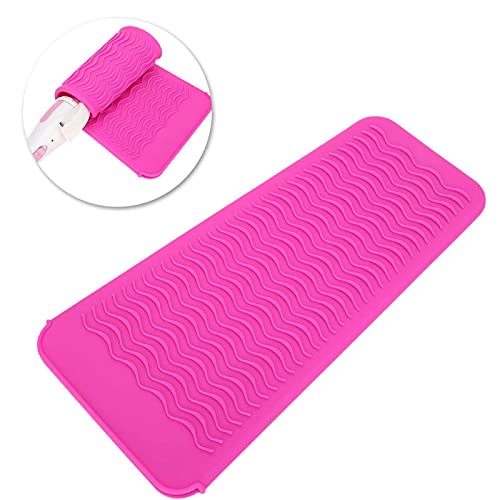 Funda para plancha de pelo, cubierta de silicona para rizador de viaje (Rojo rosa) miniatura 6