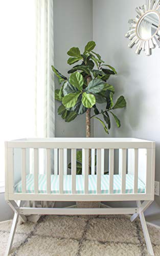 Nodnal Co. 3 Fitted Bassinet Sheets Mint Set Baby Girl/Boy - 100% Oeko-Tex Cotton - Gender Neutral Chevron Polka Dot Stripe Universal Fit - Cradle/Moses Basket Hourglass Oval Rectangle Mattress Sheet #TOP3