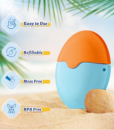 Image of Sunscreen Applicator for Kids & Adults Roll-On Sunscreen Applicator - Refillable Lotion Applier, Portable Perfect Size for Travel Outdoors