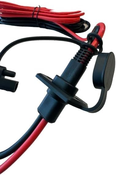 ATV, SXS, Heavy Duty 10 Gauge Jumper Cable Install Plug Kit with Clamps – 12V DC Power Cord for Car, Truck, Motorcycle, Tractor & More