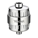 Yodel 25-Stage KDF-55 Shower Head Filter to Repair Damaged Hair,Skin and Nails, Prevent Scale Buildup,High Output Hard Water Softener 99% Remove Lead,Chlorine,Fluoride and Chemicals,Chrome