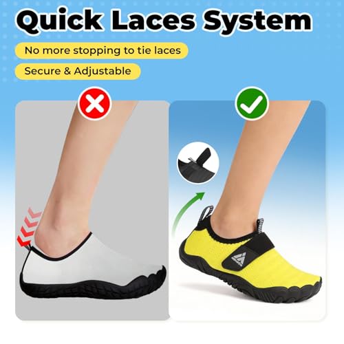 Image of Mishansha Kids Water Shoes Quick-Dry Wide Toe Box Non-Slip Barefoot Shoes Beach Pool Swim Shoes