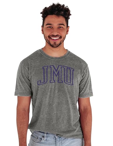 Blue 84 Men's James Madison Dukes T Shirt Burnout, James Madison Dukes Charcoal, Large