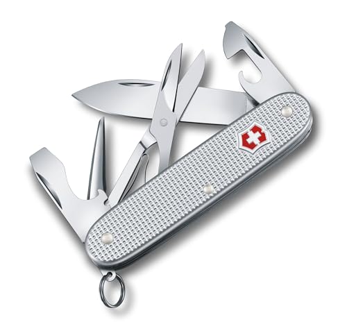 Victorinox Schweizer Taschenmesser, Pioneer X, Swiss Army Knife, Multitool, 9 Funktionen, Klinge, Schraubendreher 3 mm, Kapselheber, Silber