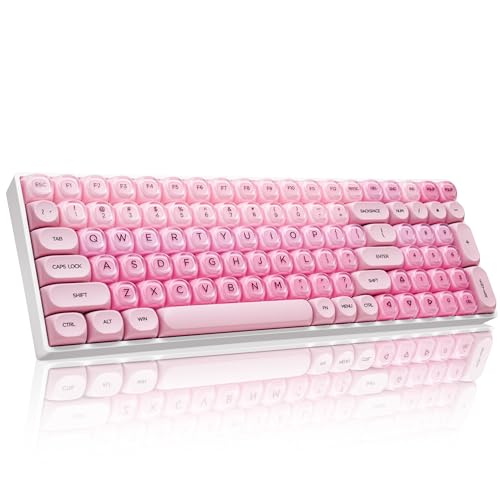 Image of ZORNHER ZH100 Foundation Mechanical Kevboard,Pink Creamy Kevboard with Number Pad,Girly Keyboard,Full Size Gaming Keyboard Cute,Jelly MOA Profile,Creamy Sounding Linear Switches