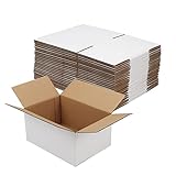 Hoikwo Juego de 25 cajas de envío de 10 x 7 x 5 pulgadas, caja de cartón corrugado blanco para pequeñas empresas para embalaje de correo