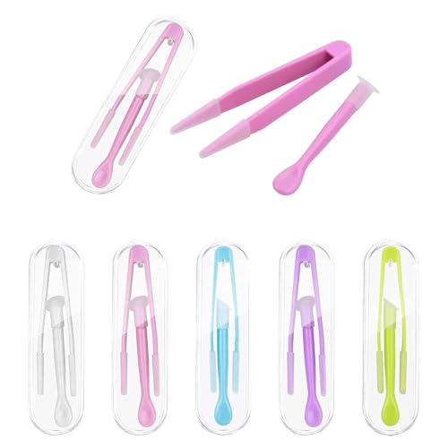 IENHDK 5 Stück Kontaktlinsen Einsetzhilfe,Kontaktlinsen Pinzette,Kontaktlinsen Entfernen,Kontaktlinsen Entferner Weiche Linsen,Kontaktlinsen Einsetzhilfe Weiche Linsen Für Unterwegs