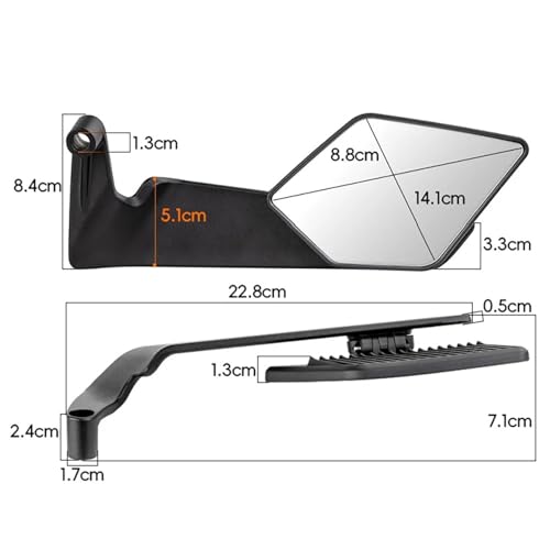 Espejos retrovisores ajustables con visión angular para Kawasaki Z900 3