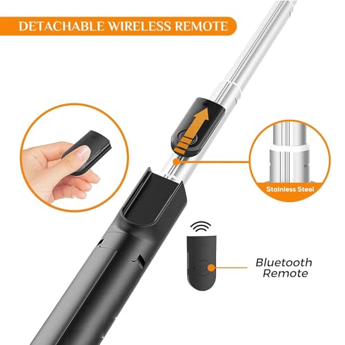 Image of 28 Inch Selfie Stick Tripod Stand, 3-in-1 Multifunctional Design with Bluetooth Remote for Makeup, Selfie & Photoshoot.