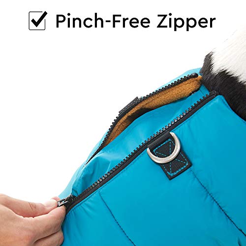 Image of Gooby Padded Vest Dog Jacket - Solid Pink, Large - Warm Zip Up Vest Fleece Jacket with Dual D Ring Leash Water Resistant for Small to Medium Dogs