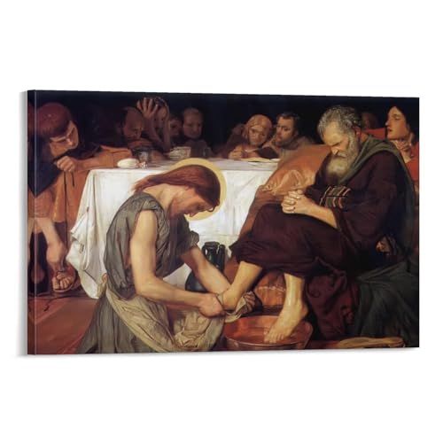 Poster Christ lavant les pieds de Peter : cadeau spirituel idéal