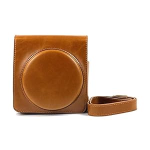 Shopizone Vintage PU Leather Compact Case for Fujifilm Instax Square SQ6 Camera Bag with Adjustable Shoulder Strap - Brown