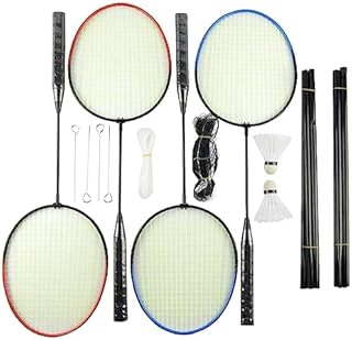 Oypla 4 Player Garden Badminton Set w/Racket, Net, Shuttlecocks & Carry Bag