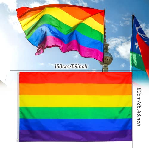 2 Stück Pride Flag Lgbtq Flagge Lesbische Pride Flag Lesbian Flag Gay Flag Lgbtq Flagge Pride Flagge Mit 2 Messing-Ösen Zweifache Naht für Indoor und Outdoor Lgbtq Events Paraden Dekorationen – Bild 4