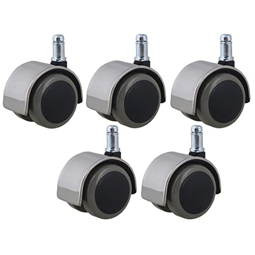 Roulettes pivotantes pour chaise de bureau en inox et polyuréthane lot de 5