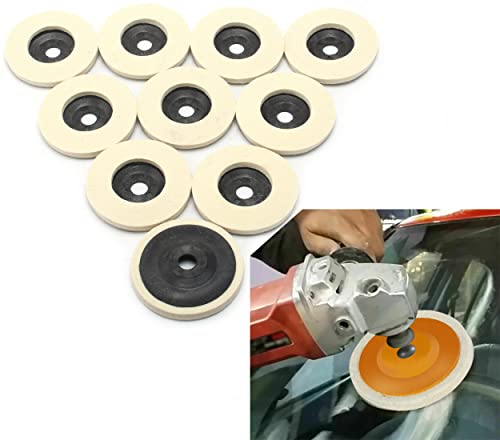 Image of DIY Crafts 2 Kits, Soft Black Pad + 1x Paste, Wool Felt Polishing Wheel Disc Kit Polish Steel Metal Marble, Glass Ceramic For Angle Grinder 1x Polishing Buffin (2 Kits, Soft Black Pad + 1x Paste)