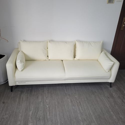 Sinxkaan Sofas Three-seater Sofas – Comfortable faux leather Couches with strong support, modern...
