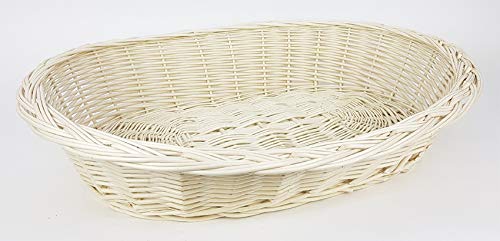 Tigana - Weidenkorb mit Zopfrand Hundekorb aus Vollweide in Weiß 60 cm (ohne Kissen)