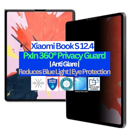 Image of Pxin Tablet Privacy Guard compatible with Xiaomi Book S 12.4 | Tablet Privacy screen protector | Anti Glare | Anti Spy Screen Protector | Reduces blue light | Self healing | Eye Protection
