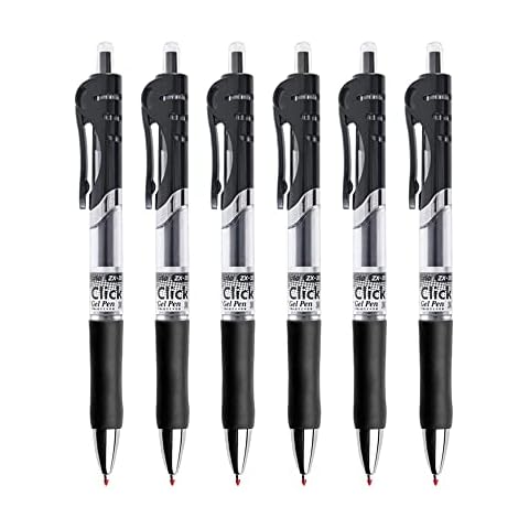 Schwarz Rollerball Gel Kugelschreiber Extra Fein Tintenroller Gelstifte 0,5 mm Schreibspitze Nachfüllbar Gelschreiber Einziehbar Gel Stift Cover